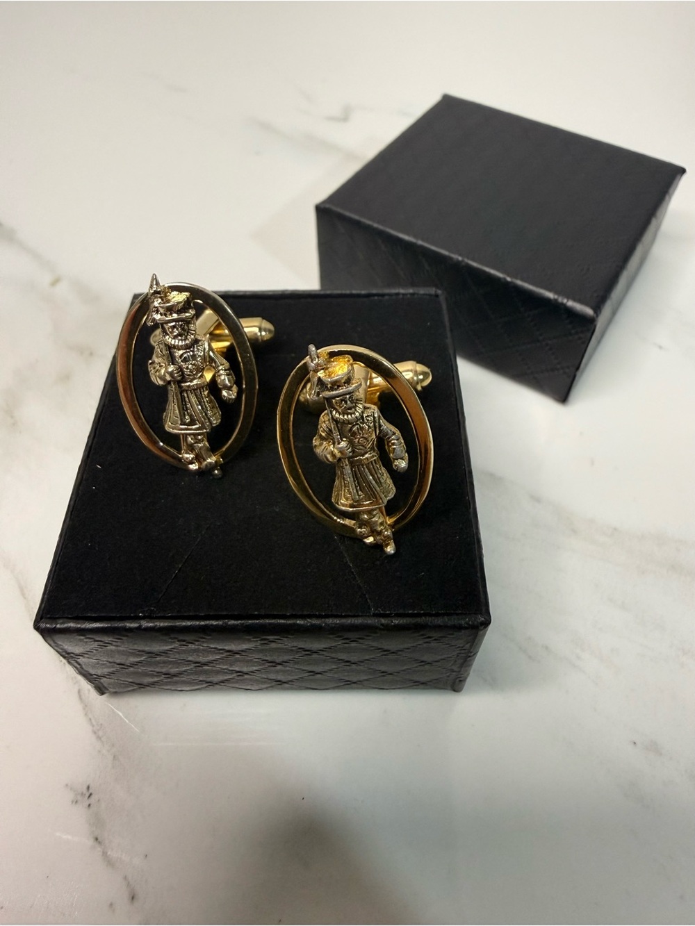 Gold Tone Figure Cufflinks